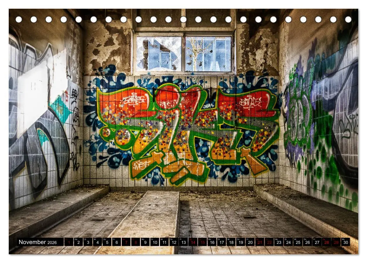 Bild: 9783457720639 | Lost Places Graffiti (Tischkalender 2026 DIN A5 quer), CALVENDO...