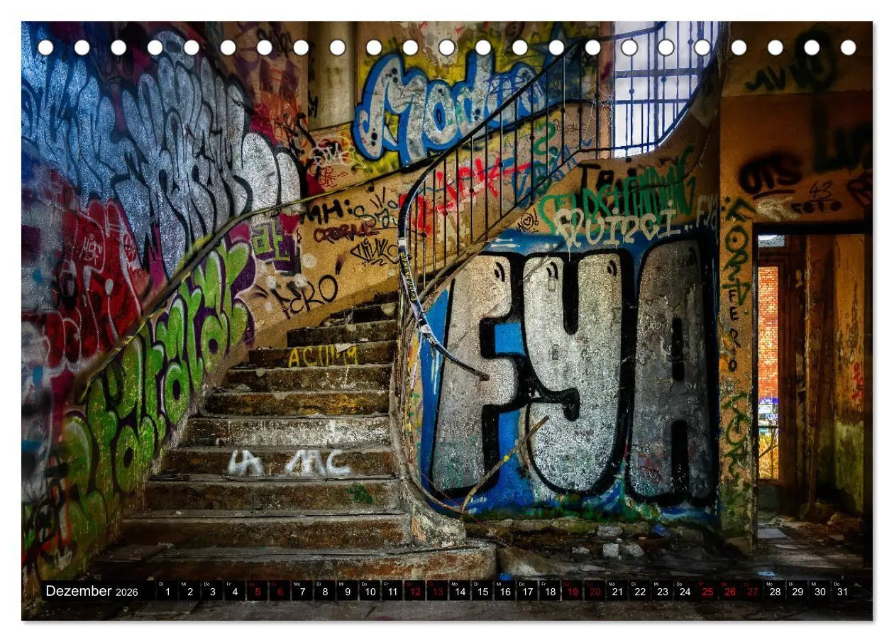 Bild: 9783457720639 | Lost Places Graffiti (Tischkalender 2026 DIN A5 quer), CALVENDO...