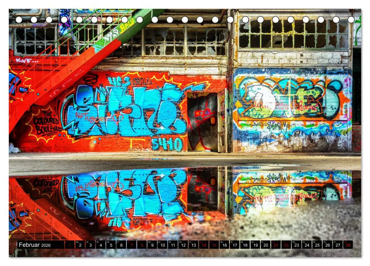 Bild: 9783457720639 | Lost Places Graffiti (Tischkalender 2026 DIN A5 quer), CALVENDO...