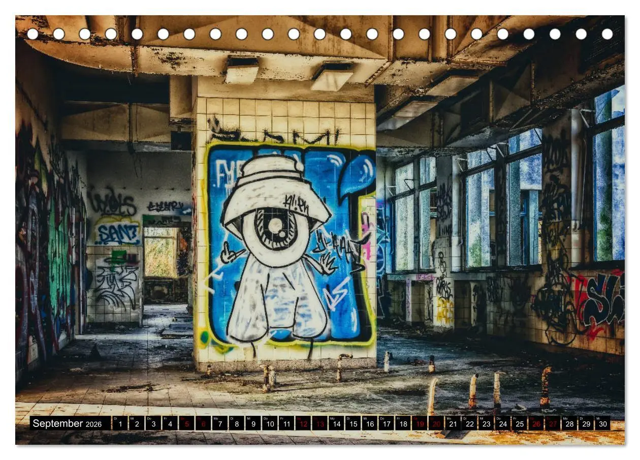 Bild: 9783457720639 | Lost Places Graffiti (Tischkalender 2026 DIN A5 quer), CALVENDO...