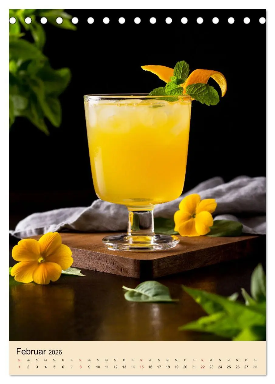 Bild: 9783516360639 | Cocktails mit Blumen und Pflanzen (Tischkalender 2026 DIN A5 hoch),...
