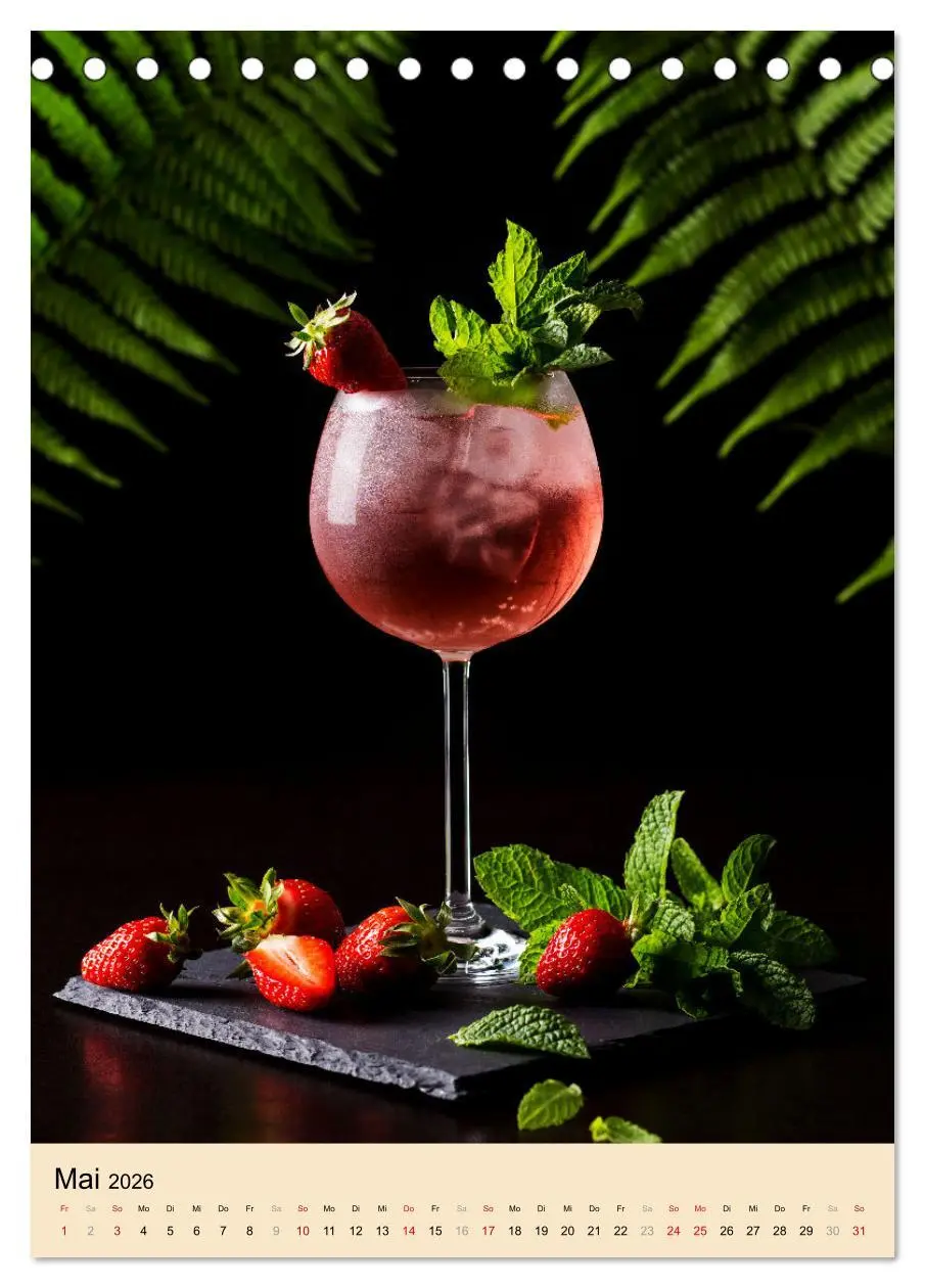 Bild: 9783516360639 | Cocktails mit Blumen und Pflanzen (Tischkalender 2026 DIN A5 hoch),...