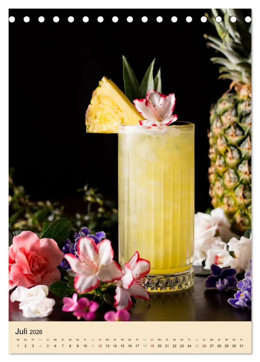 Bild: 9783516360639 | Cocktails mit Blumen und Pflanzen (Tischkalender 2026 DIN A5 hoch),...