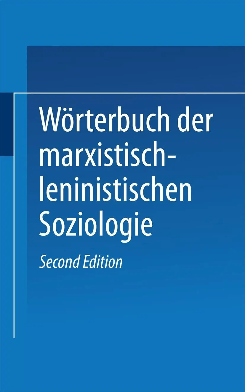 Cover: 9783531110639 | Wörterbuch der Marxistisch-Leninistischen Soziologie | Georg Aßmann