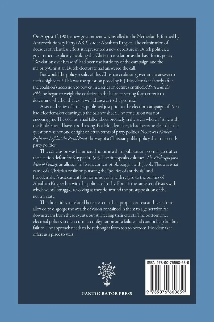 Rückseite: 9789076660639 | The Politics of Antithesis | P. J. Hoedemaker | Taschenbuch | Englisch
