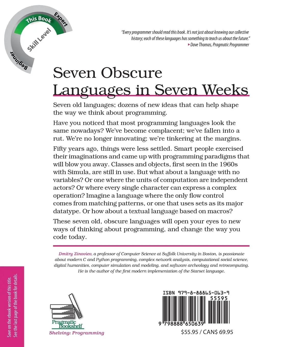 Rückseite: 9798888650639 | Seven Obscure Languages in Seven Weeks | Dmitry Zinoviev | Taschenbuch