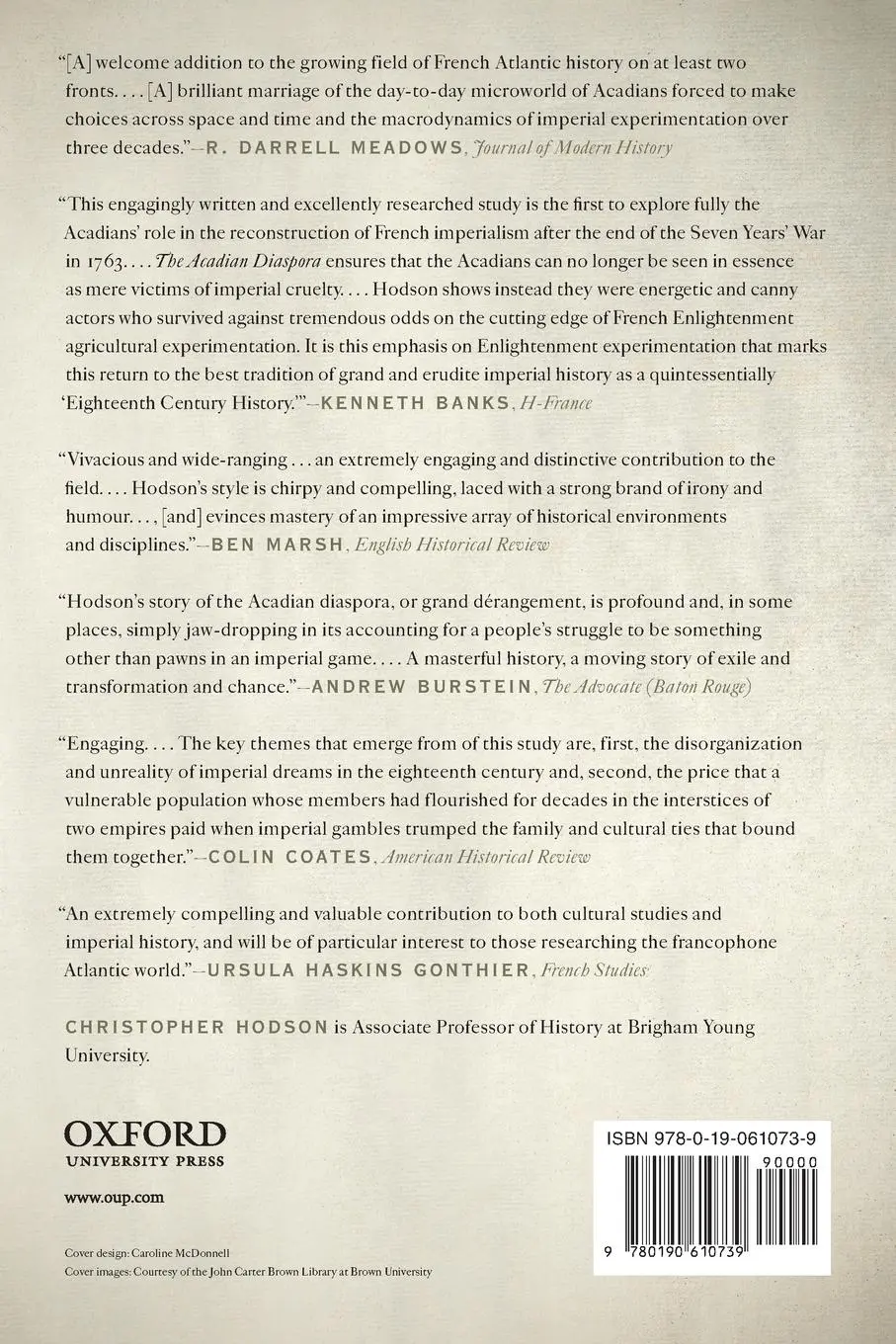 Rückseite: 9780190610739 | Acadian Diaspora | An Eighteenth-Century History | Christopher Hodson