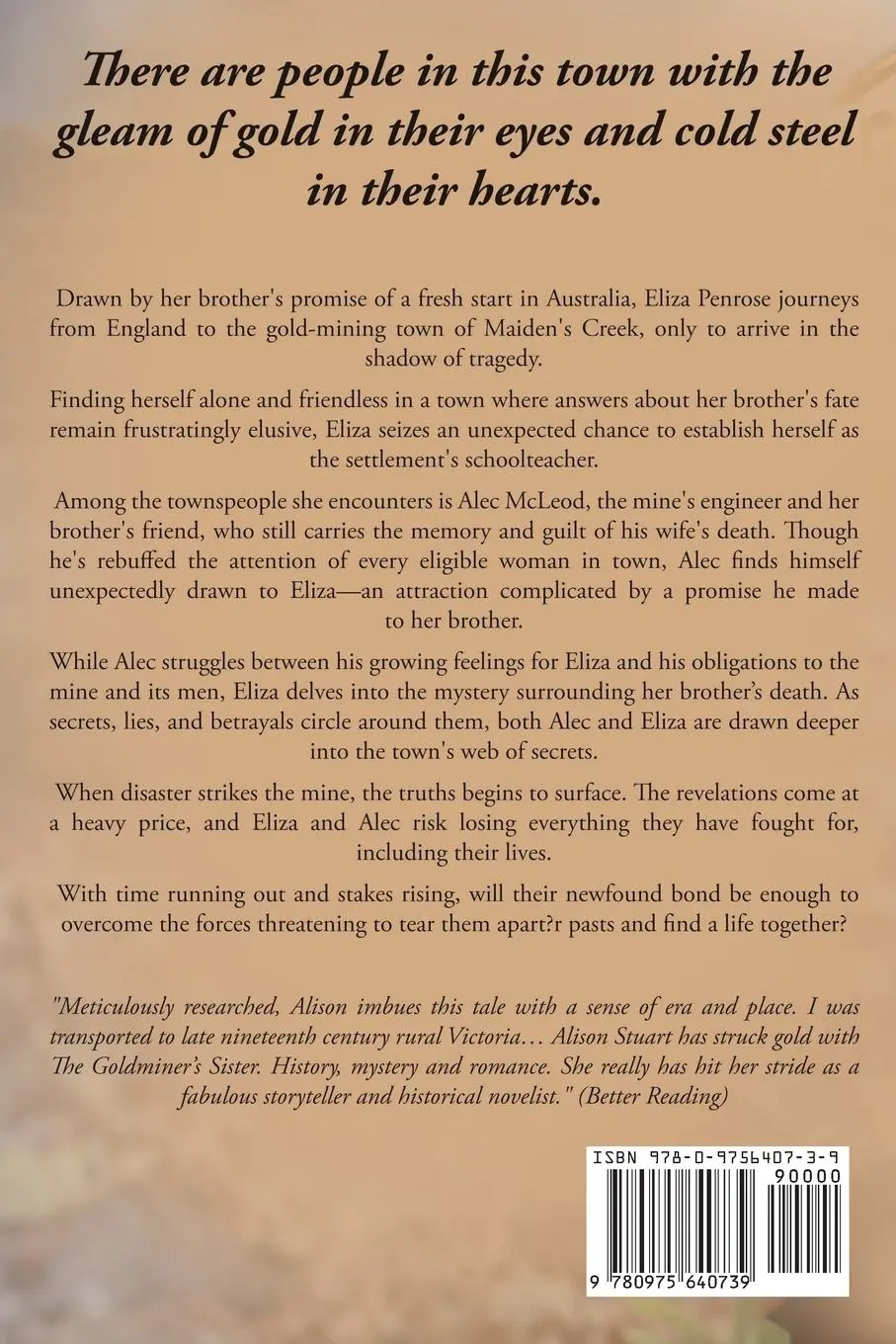 Rückseite: 9780975640739 | THE GOLDMINER'S SISTER | An Australian Historical Romance | Stuart