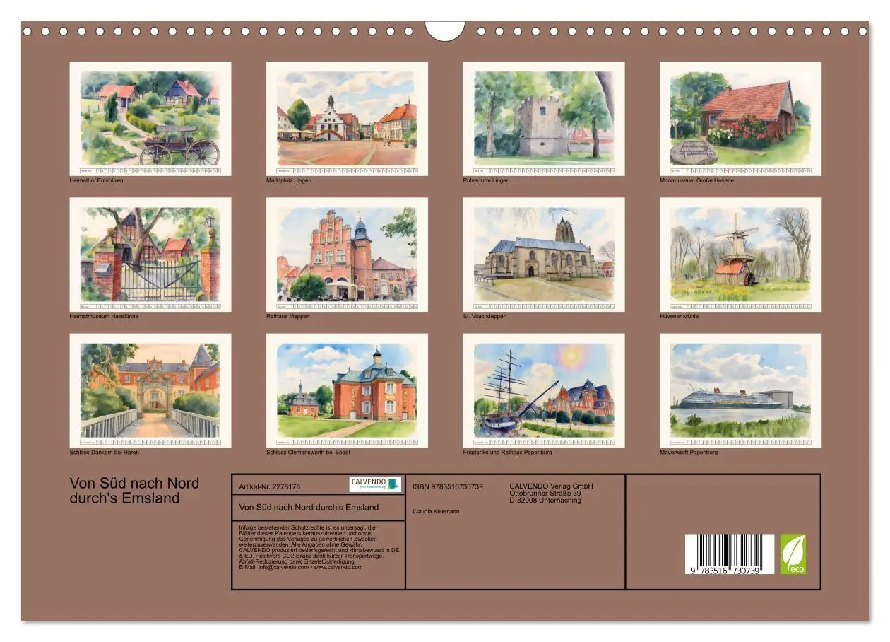 Bild: 9783516730739 | Von Süd nach Nord durch's Emsland (Wandkalender 2026 DIN A3 quer),...