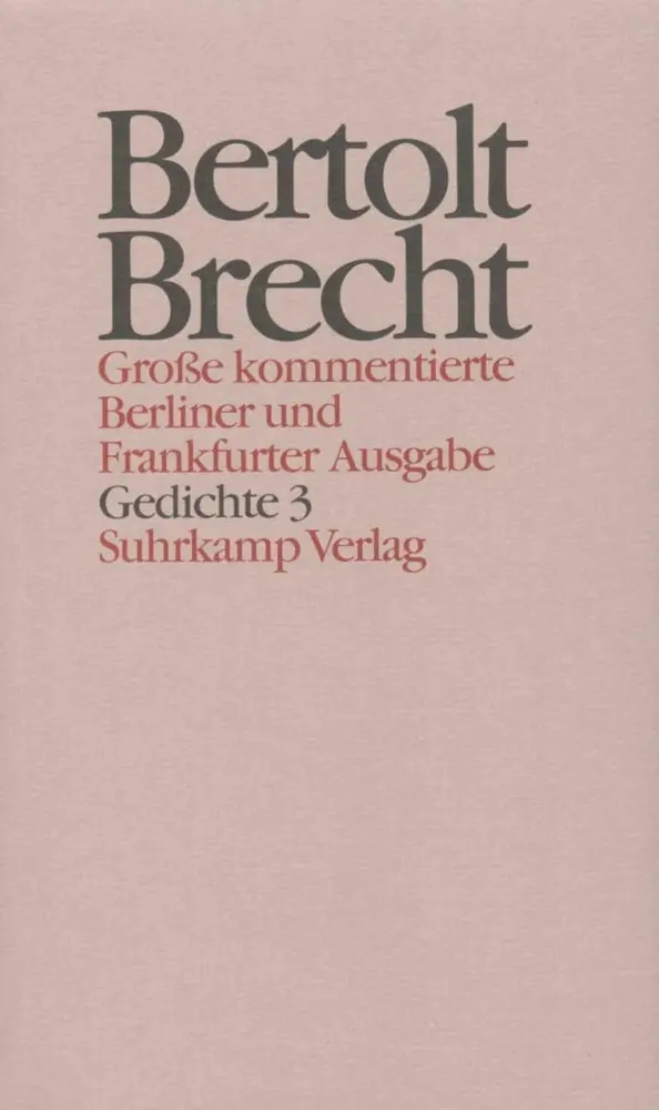 Cover: 9783518400739 | Gedichte. Tl.3 | Gedichte und Gedichtfragmente. 1913-1927 | Brecht