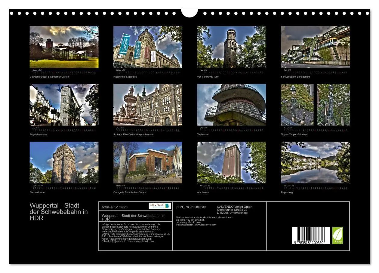 Bild: 9783516100839 | Wuppertal - Stadt der Schwebebahn in HDR (Wandkalender 2026 DIN A3...
