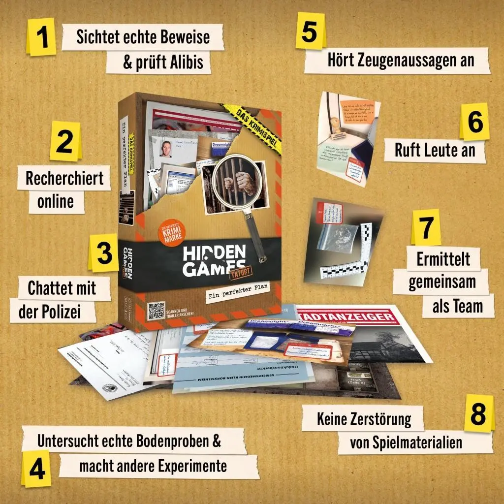 Bild: 4260686490939 | Hidden Games Tatort: Ein perfekter Plan | Spiel | 32 S. | HID00011