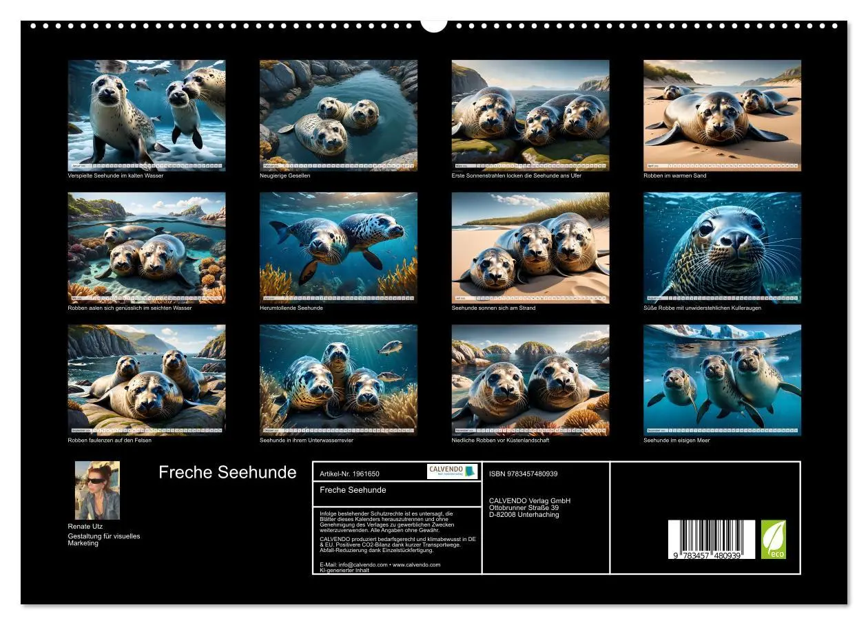 Bild: 9783457480939 | Freche Seehunde (hochwertiger Premium Wandkalender 2026 DIN A2...