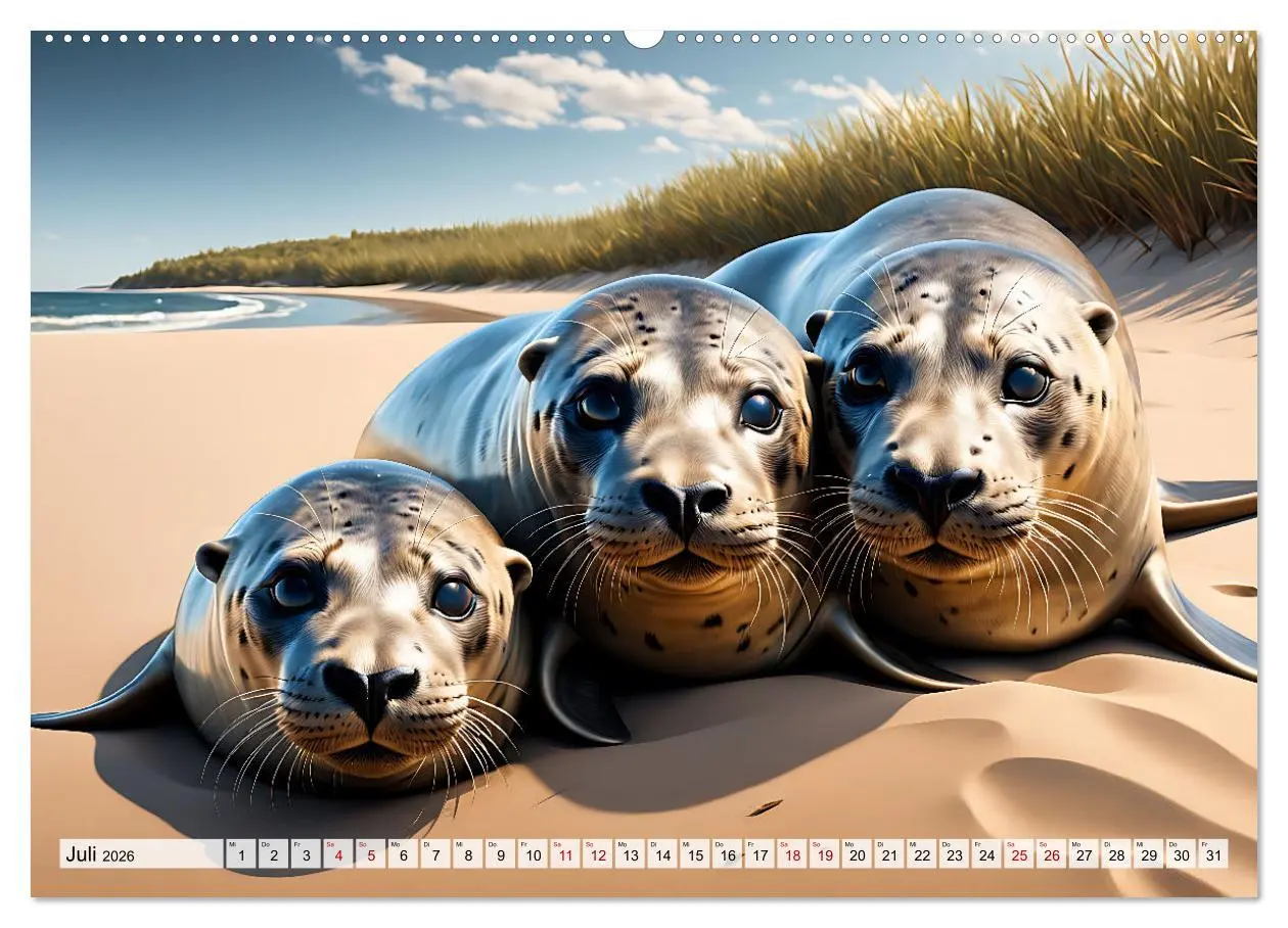 Bild: 9783457480939 | Freche Seehunde (hochwertiger Premium Wandkalender 2026 DIN A2...