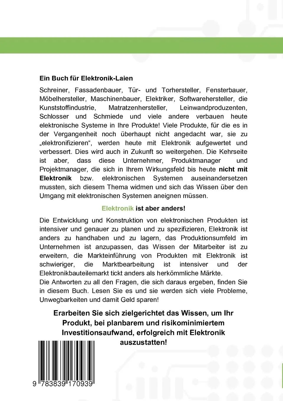 Rückseite: 9783839170939 | Elektronik ist anders | Manfred Brunner | Taschenbuch | 232 S. | 2011