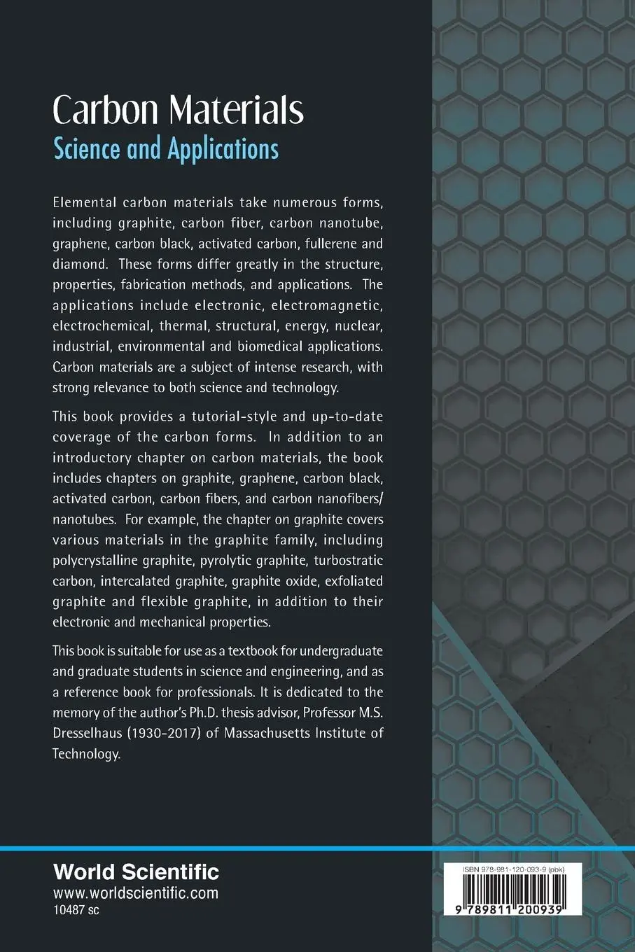 Rückseite: 9789811200939 | CARBON MATERIALS | SCIENCE AND APPLICATIONS | Deborah D L Chung | Buch