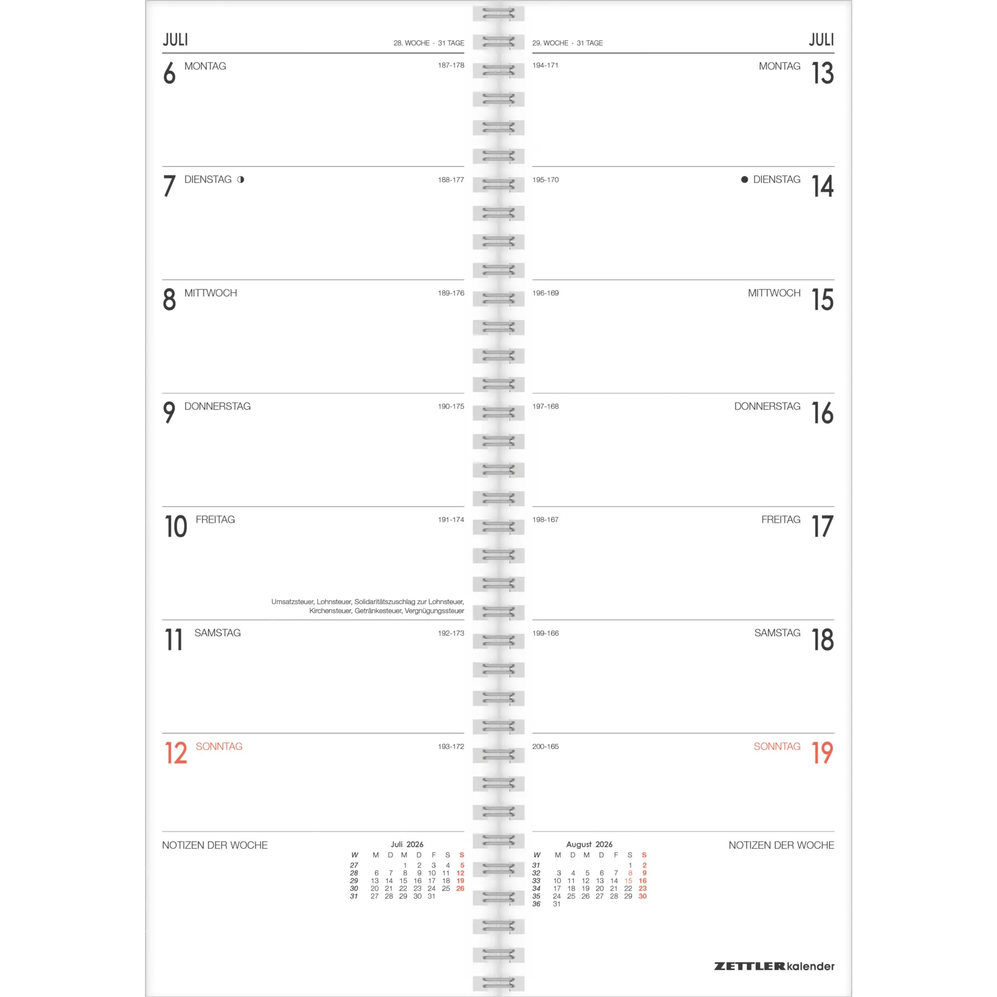 Bild: 4069095001039 | Vormerkbuch Recycling 2026 - Bürokalender 10,5x29,7 cm - 1 Woche...
