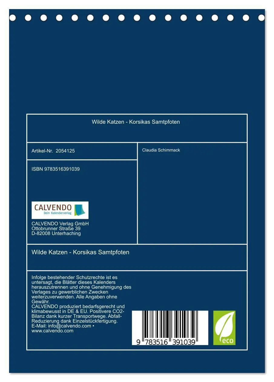 Bild: 9783516391039 | Wilde Katzen - Korsikas Samtpfoten (Tischkalender 2026 DIN A5...