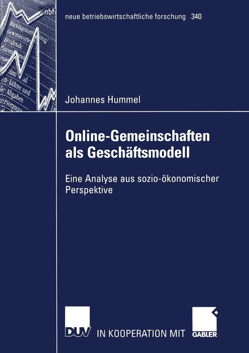 Cover: 9783835001039 | Online-Gemeinschaften als Geschäftsmodell | Johannes Hummel | Buch