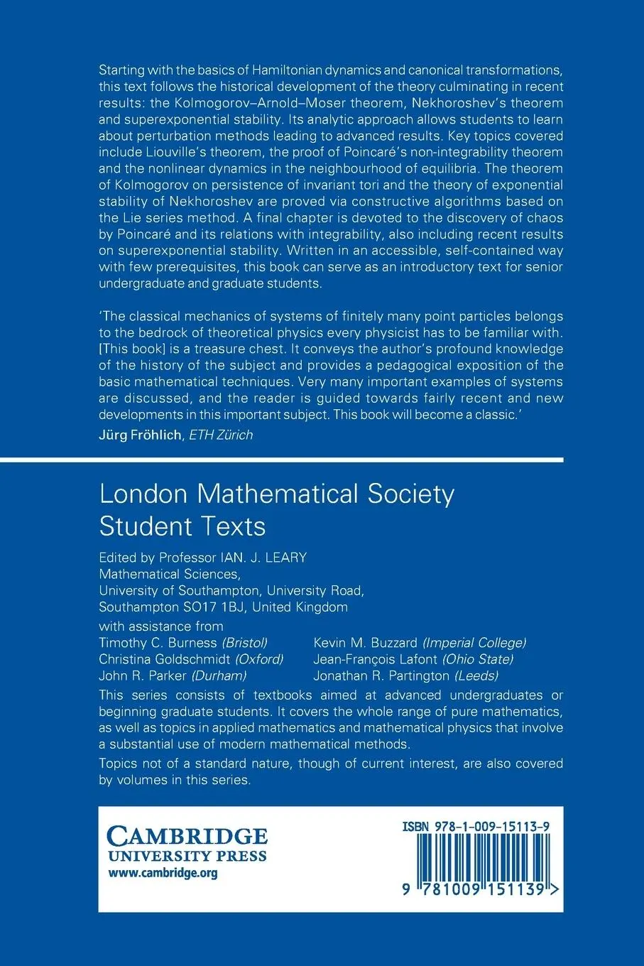 Rückseite: 9781009151139 | Notes on Hamiltonian Dynamical Systems | Antonio Giorgilli | Buch
