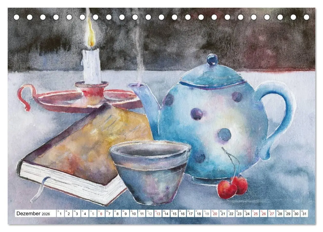 Bild: 9783516071139 | Stillleben Aquarelle (Tischkalender 2026 DIN A5 quer), CALVENDO...
