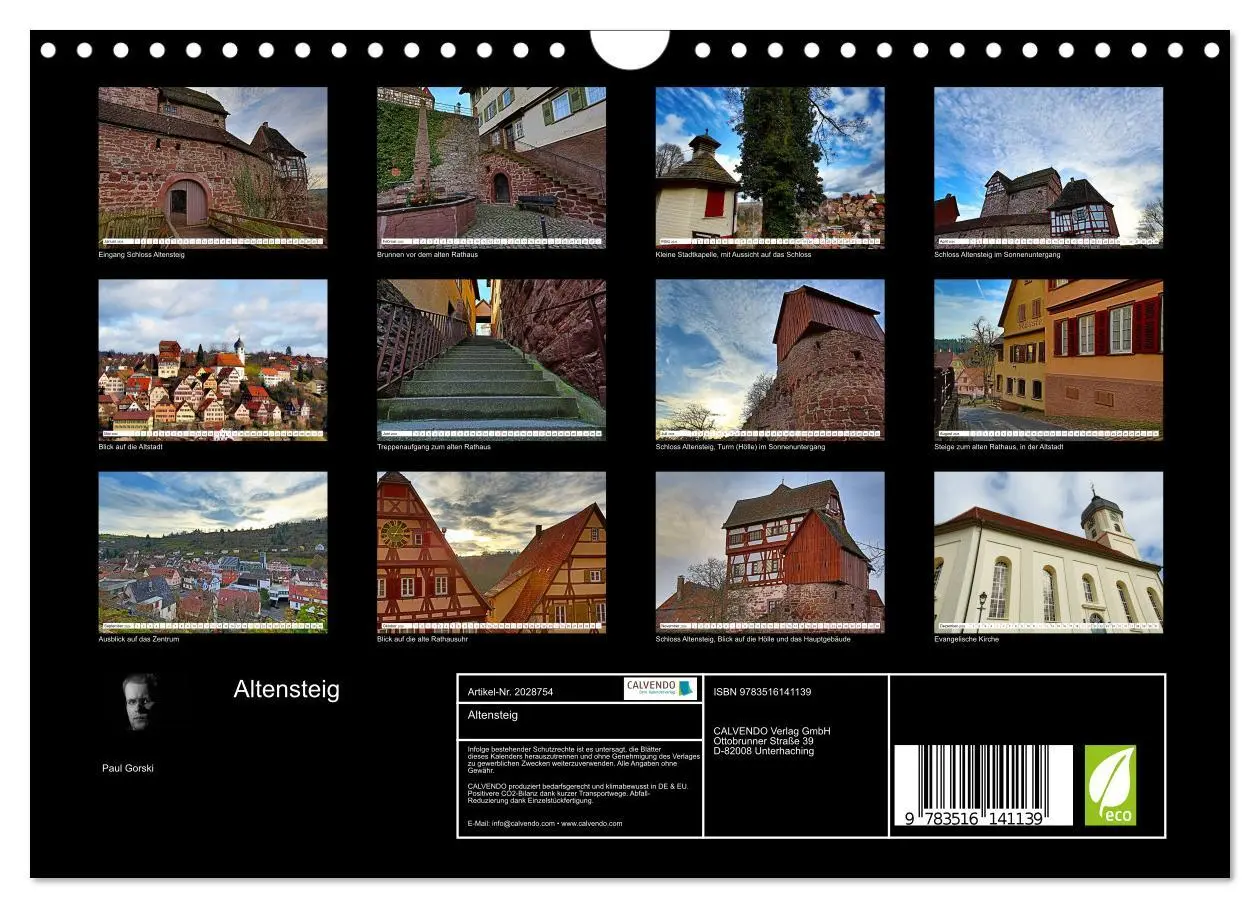 Bild: 9783516141139 | Altensteig (Wandkalender 2026 DIN A4 quer), CALVENDO Monatskalender