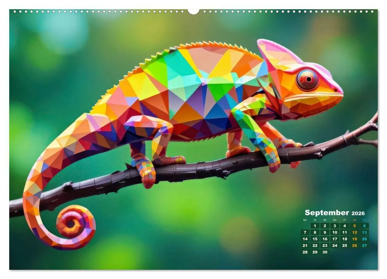 Bild: 9783516691139 | Chamäleon Artwork (hochwertiger Premium Wandkalender 2026 DIN A2...