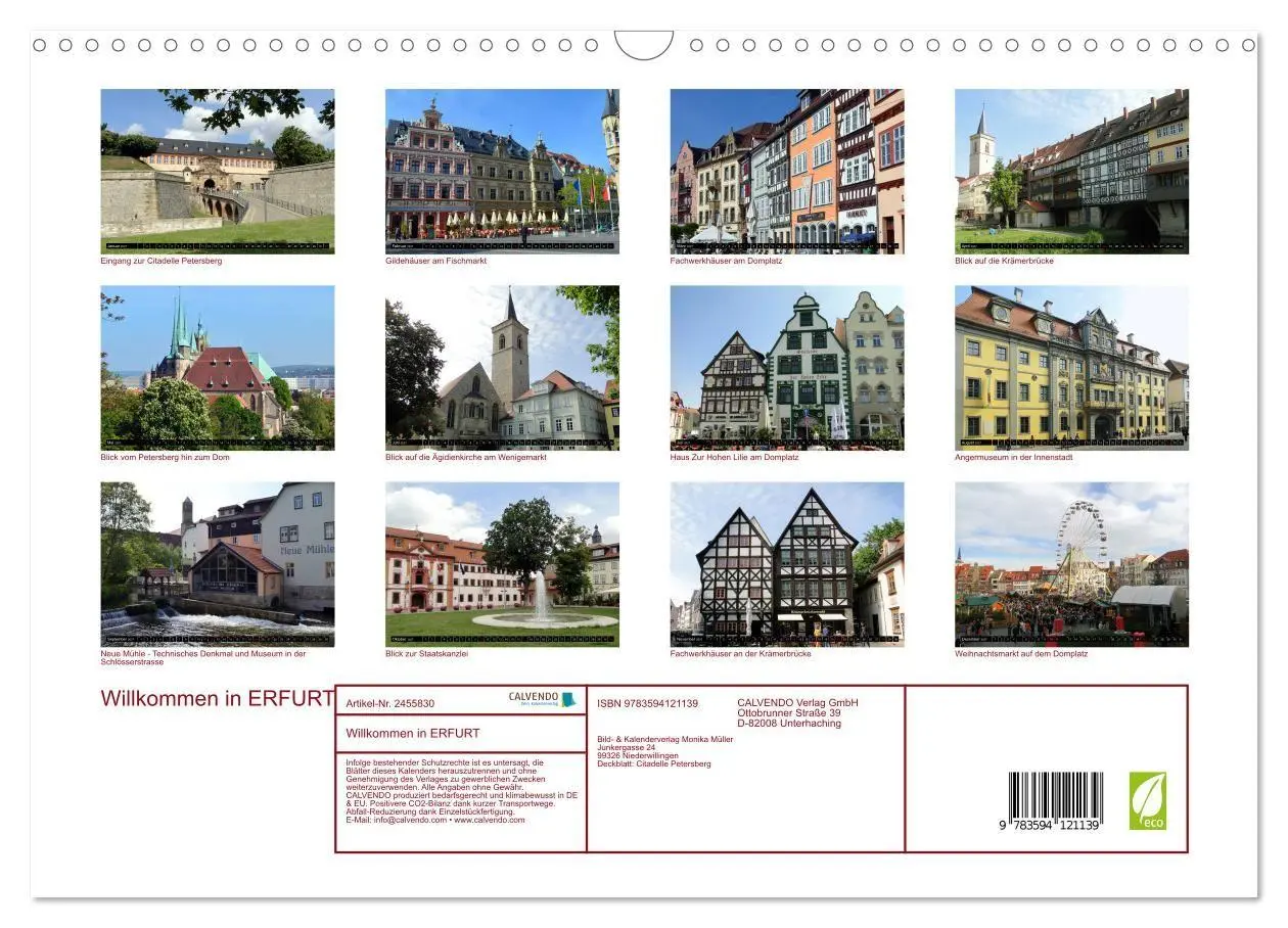 Bild: 9783594121139 | Willkommen in ERFURT (Wandkalender 2027 DIN A3 quer), CALVENDO...