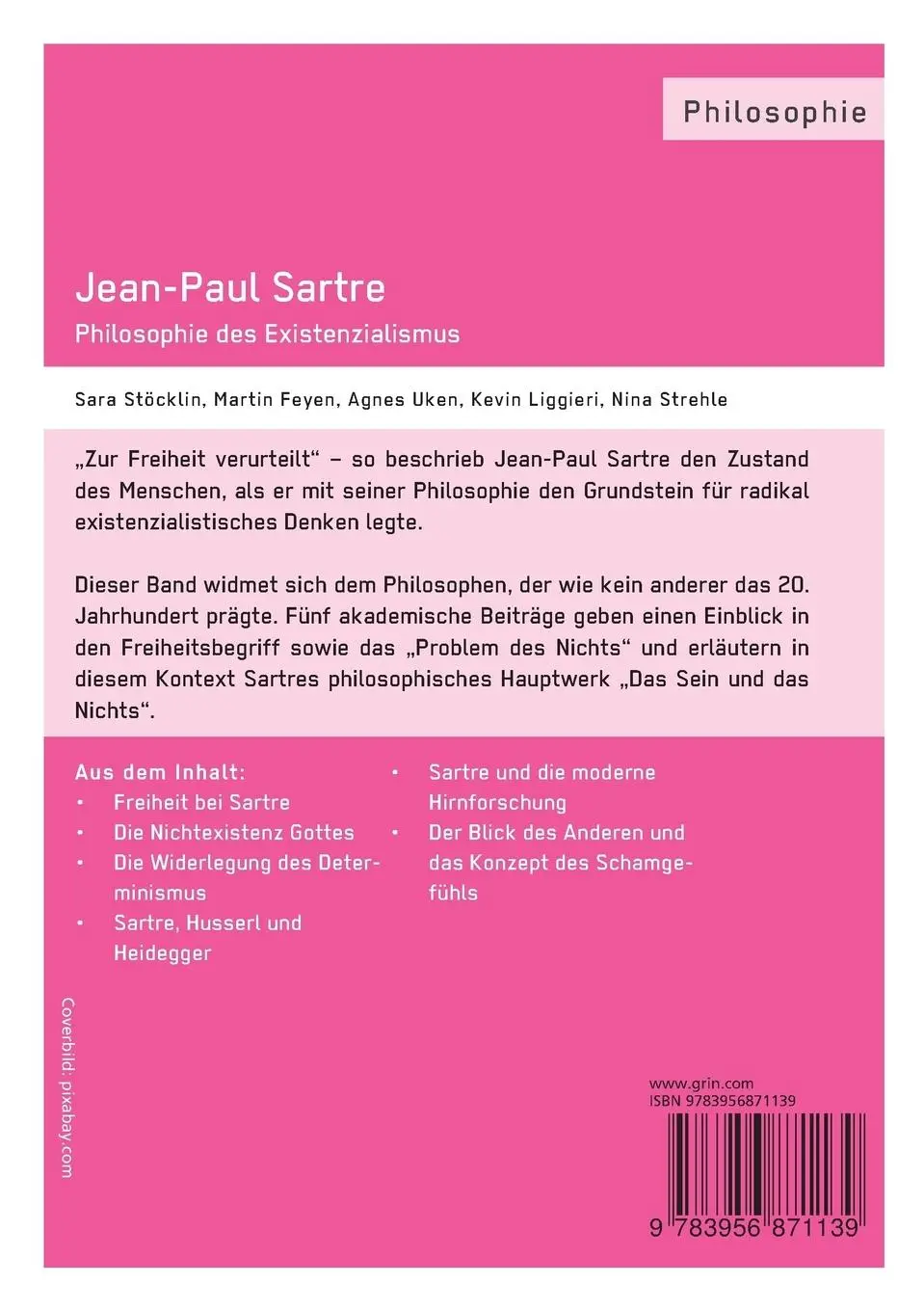 Rückseite: 9783956871139 | Jean-Paul Sartre. Philosophie des Existenzialismus | Stöcklin (u. a.)