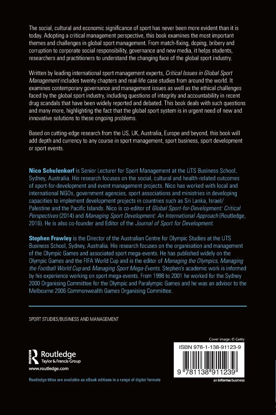 Rückseite: 9781138911239 | Critical Issues in Global Sport Management | Nico Schulenkorf (u. a.)