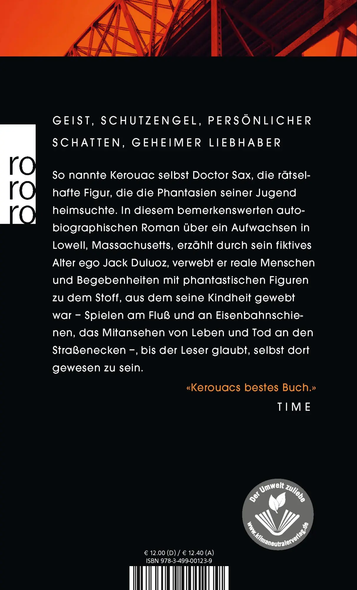 Rückseite: 9783499001239 | Doctor Sax | Beat Roman | Jack Kerouac | Taschenbuch | 304 S. | 2022