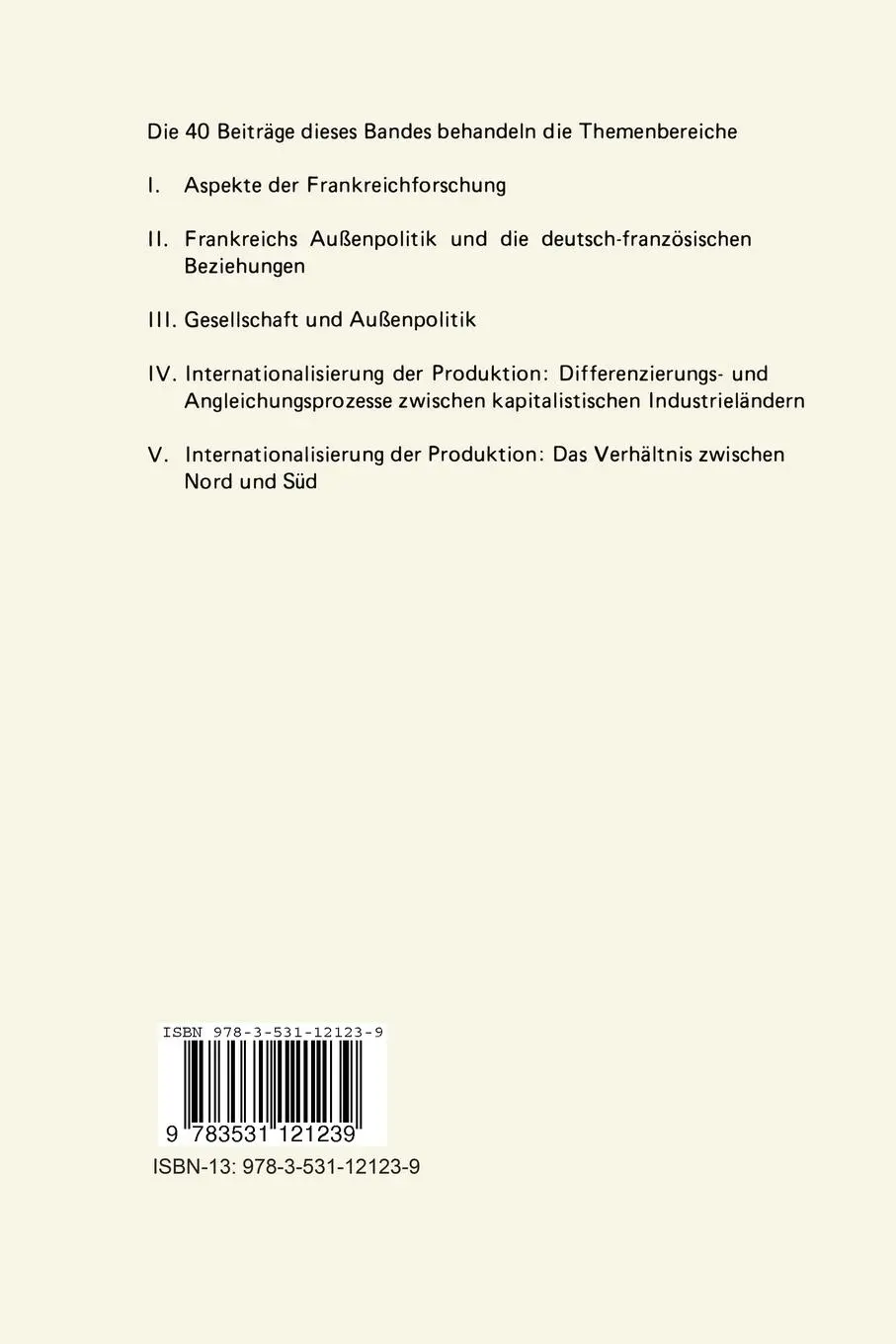 Rückseite: 9783531121239 | Frankreich - Europa - Weltpolitik | Gilbert Ziebura (u. a.) | Buch