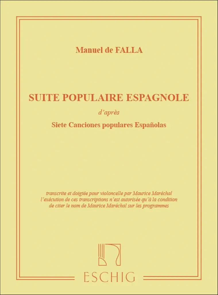 Cover: 9790045011239 | Suite Populaire Espagnole | Manuel de Falla | Buch | 2001 | Max Eschig