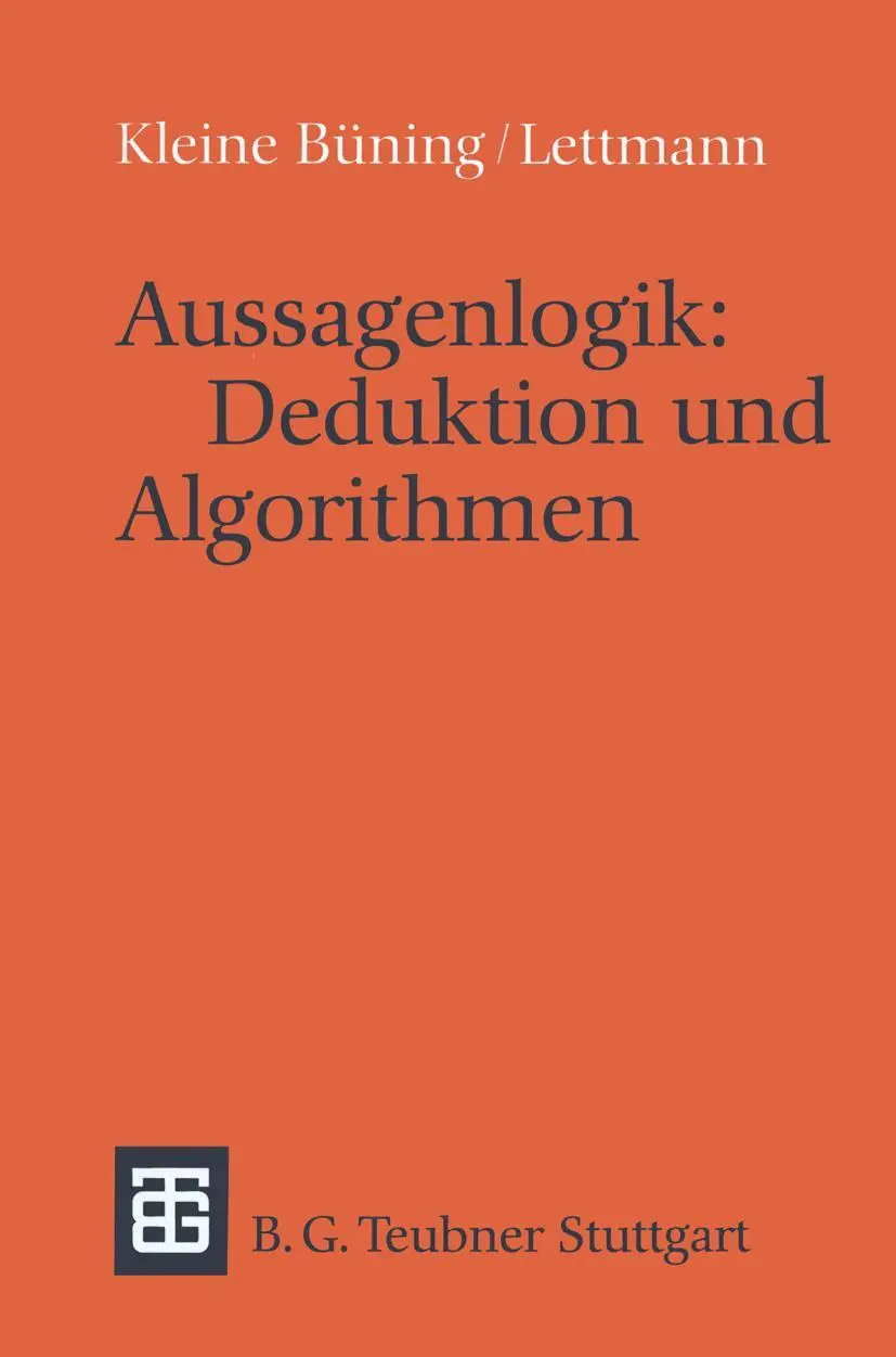 Cover: 9783519021339 | Aussagenlogik: Deduktion und Algorithmen | Deduktion und Algorithmen