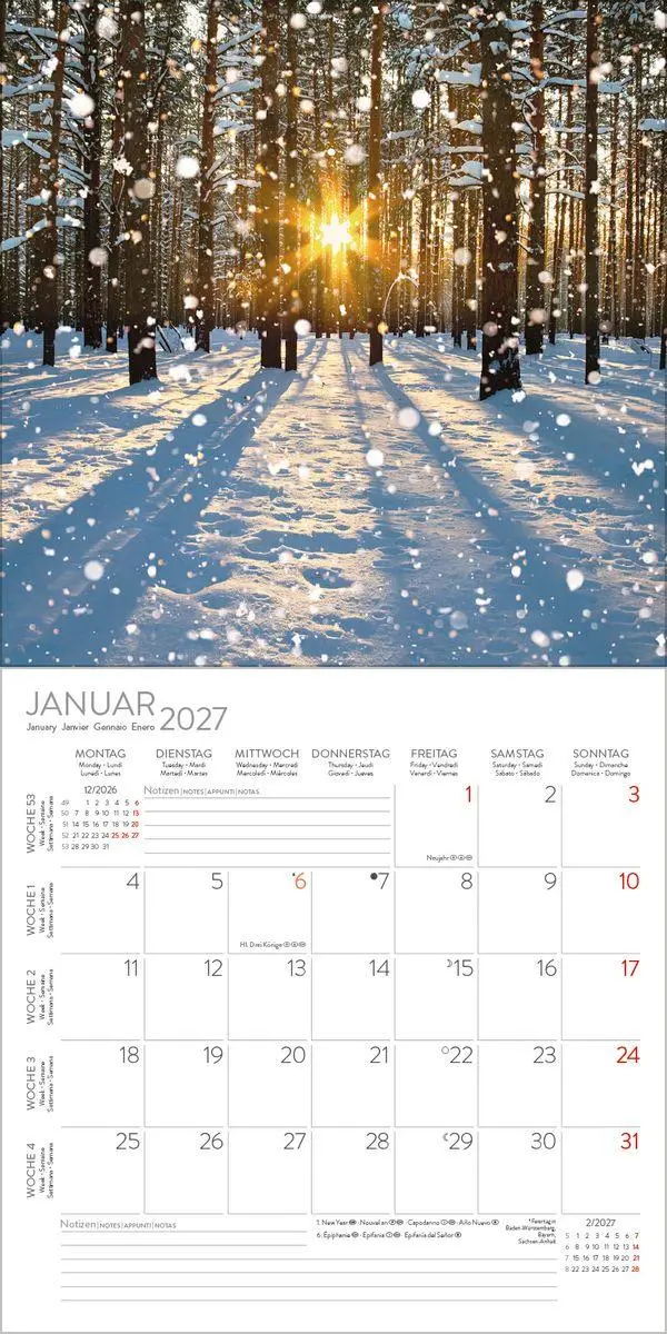 Bild: 9783819301339 | Magische Wälder 2027 | Verlag Korsch | Kalender | 13 S. | Deutsch