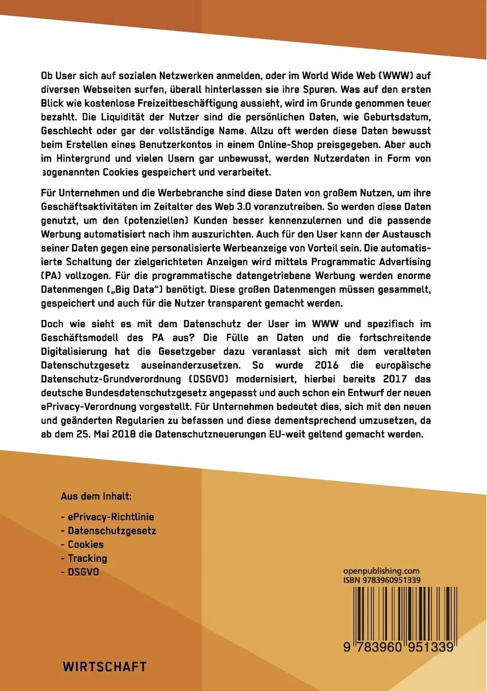 Rückseite: 9783960951339 | Programmatic Advertising. Datengetriebene Display-Werbung im...