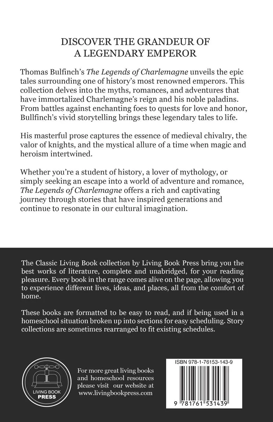 Rückseite: 9781761531439 | The Legends of Charlemagne | Thomas Bulfinch | Taschenbuch | Englisch