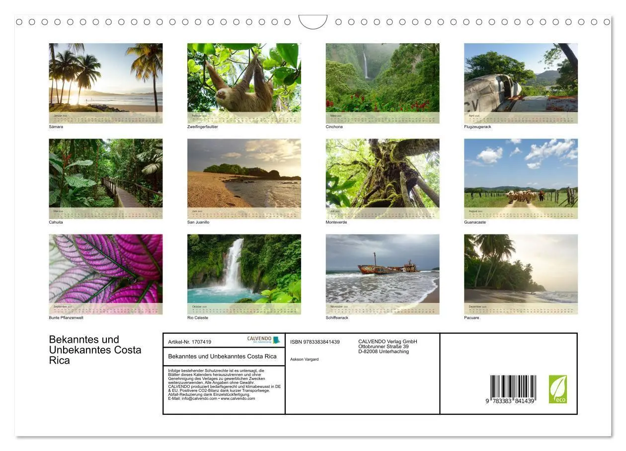 Bild: 9783383841439 | Bekanntes und Unbekanntes Costa Rica (Wandkalender 2025 DIN A3...