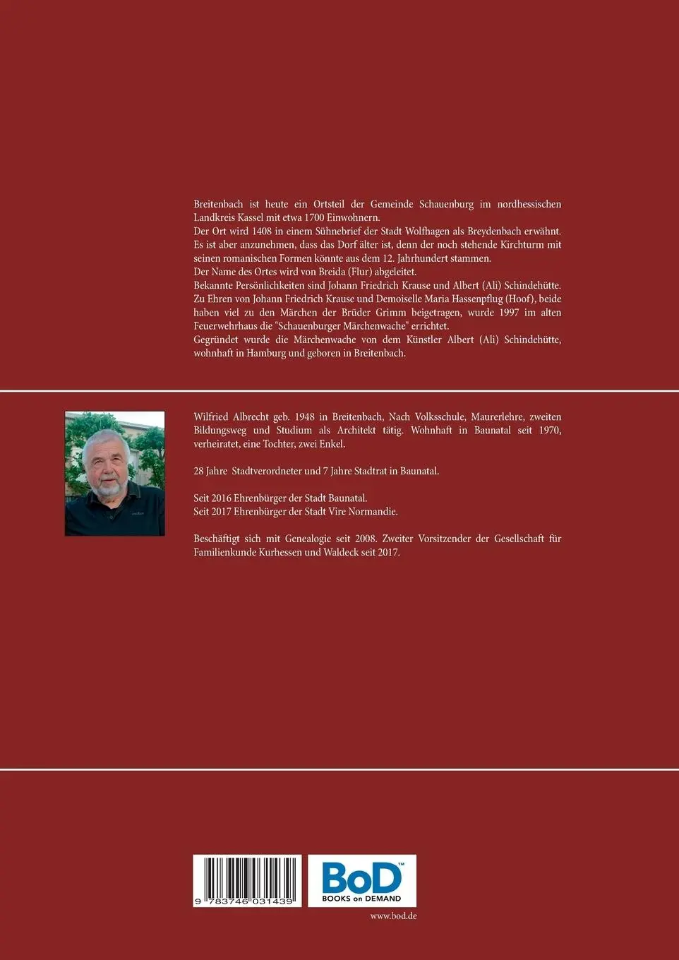 Rückseite: 9783746031439 | Breitenbach 1650 - 1910 Von L - Z | Ein Einwohner- und Familienbuch