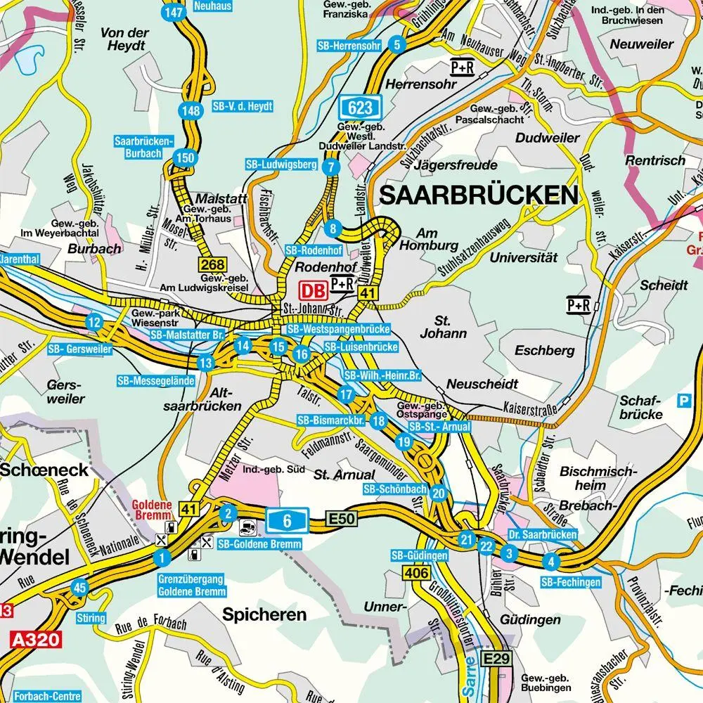 Bild: 9783827901439 | Falk Cityplan Saarbrücken 1:15.000 | (Land-)Karte | Falk Citypläne