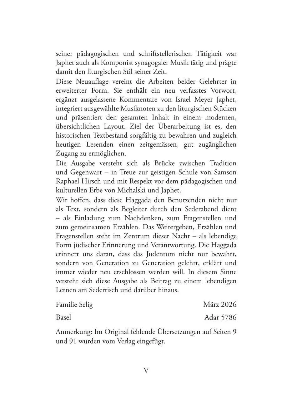 Bild: 9783907401439 | Hirsch-Haggada | Abraham Michalski (u. a.) | Buch | 167 S. | Deutsch