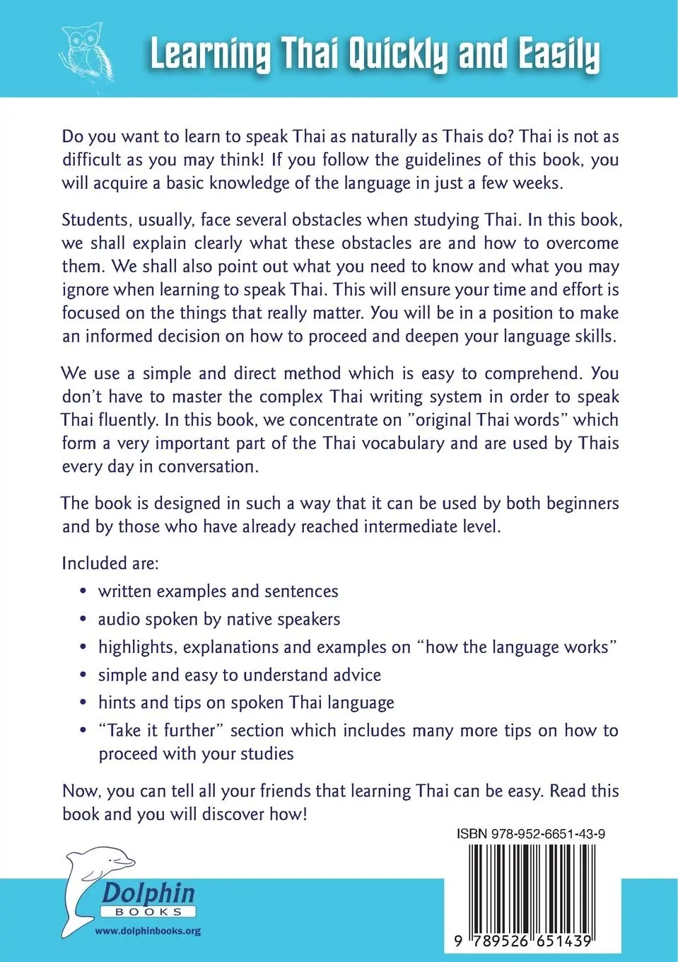 Rückseite: 9789526651439 | Learning Thai with Original Thai Words | Dhyan Manik | Taschenbuch