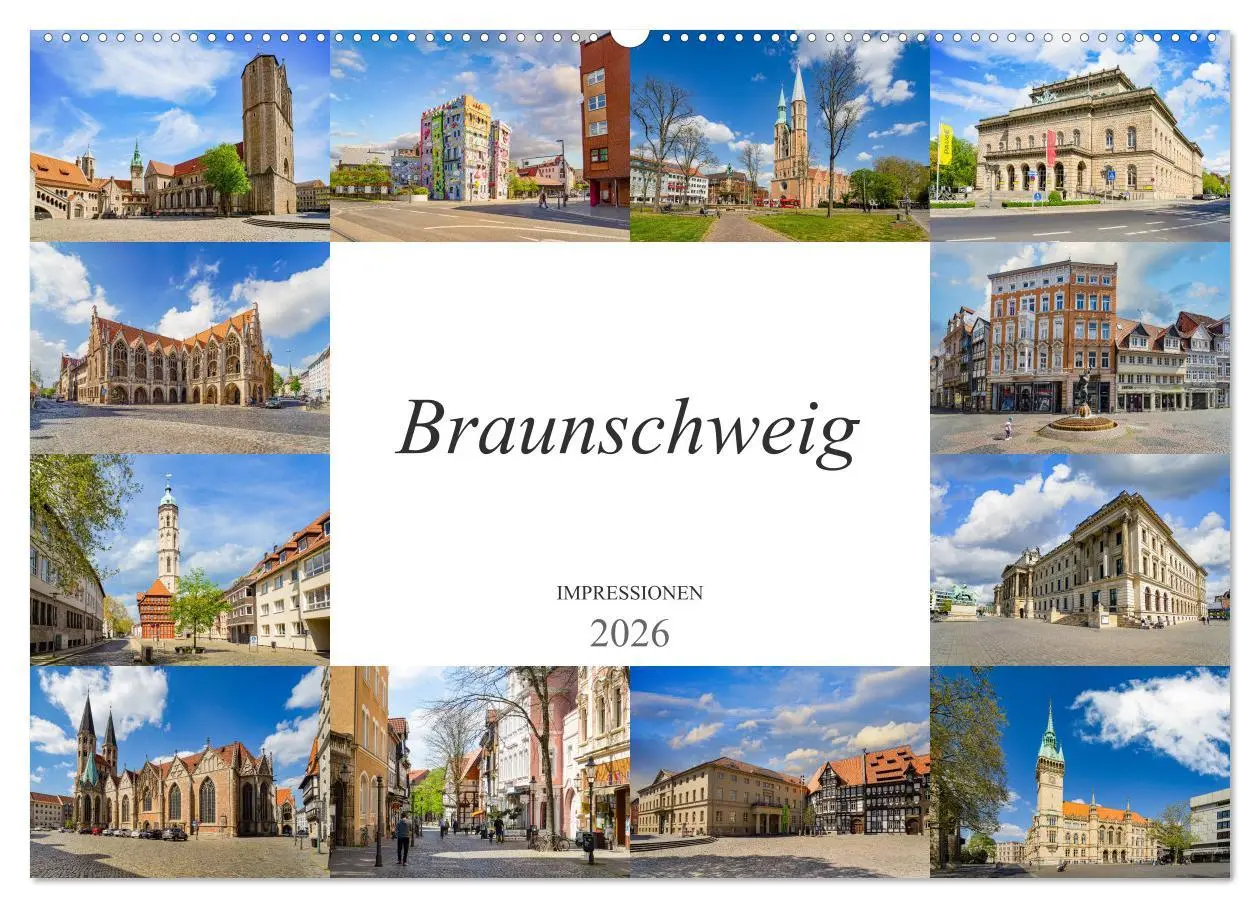 Cover: 9783457701539 | Braunschweig Impressionen (Wandkalender 2026 DIN A2 quer), CALVENDO...
