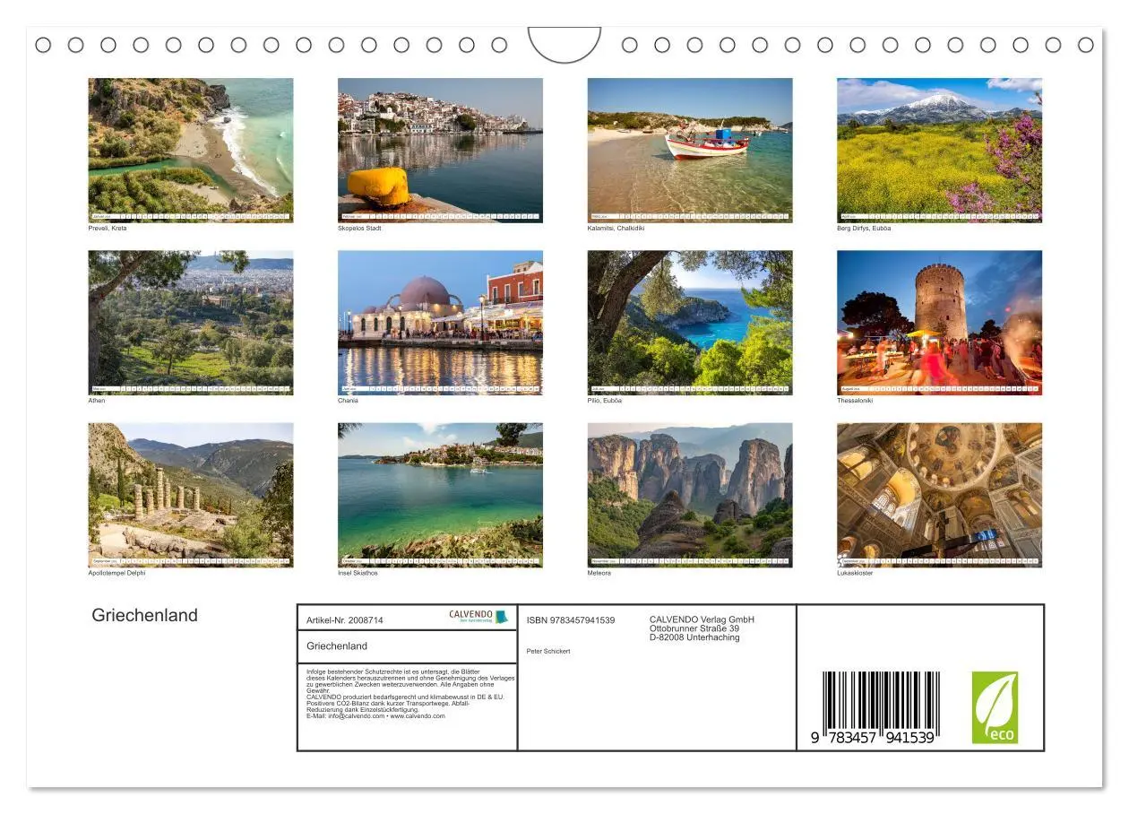 Bild: 9783457941539 | Griechenland (Wandkalender 2026 DIN A4 quer), CALVENDO Monatskalender