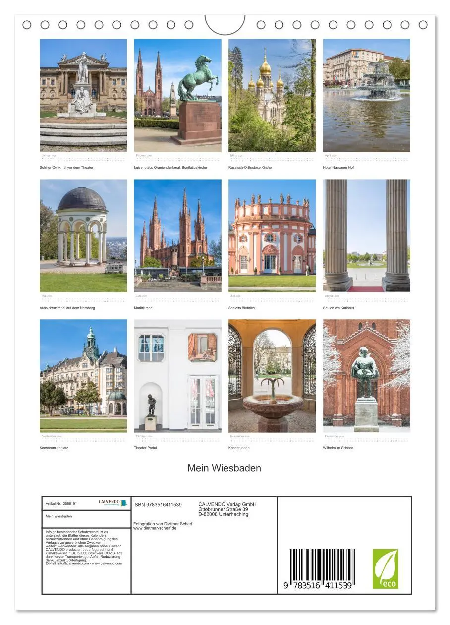 Bild: 9783516411539 | Mein Wiesbaden (Wandkalender 2026 DIN A4 hoch), CALVENDO...