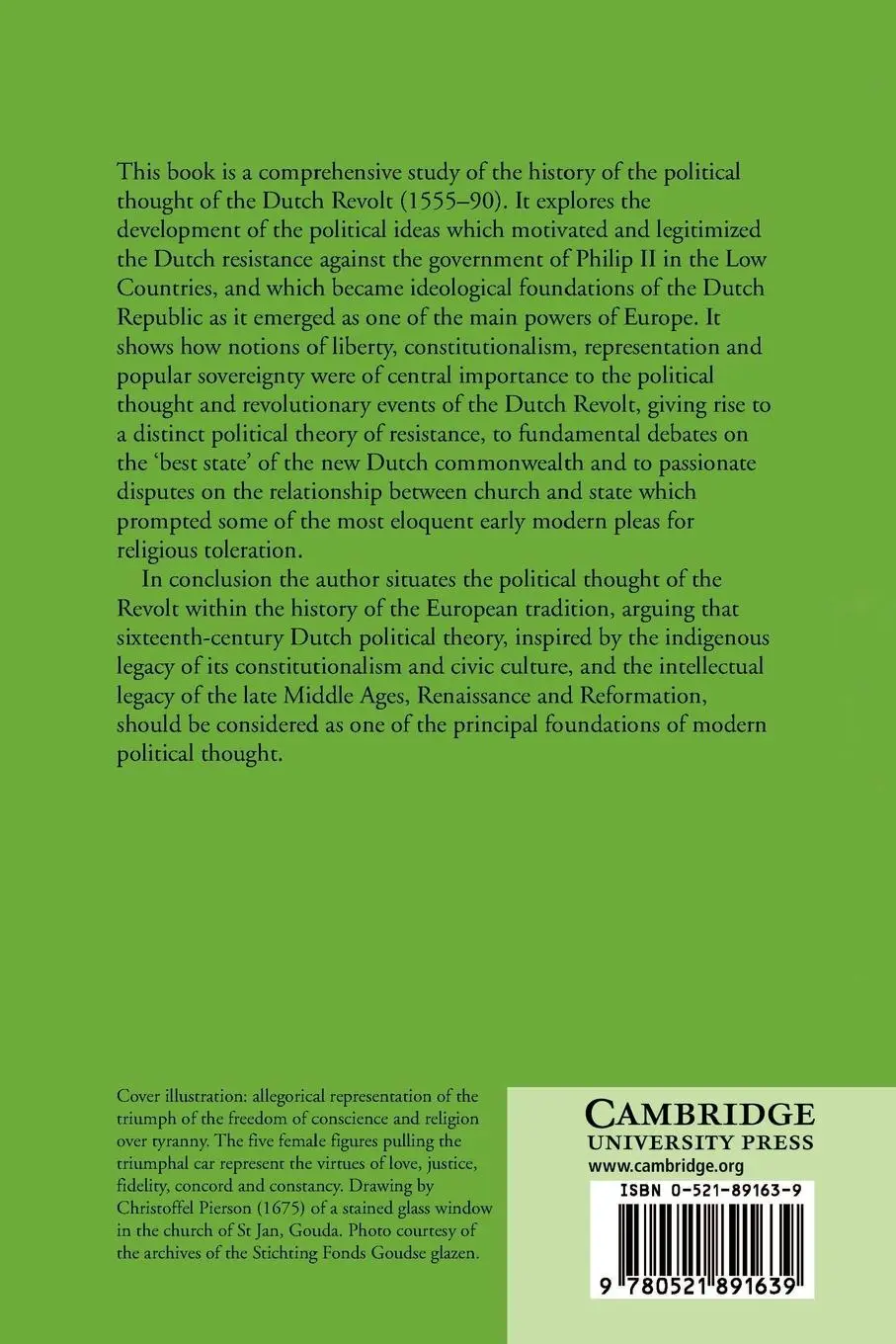 Rückseite: 9780521891639 | The Political Thought of the Dutch Revolt 1555 1590 | Gelderen | Buch