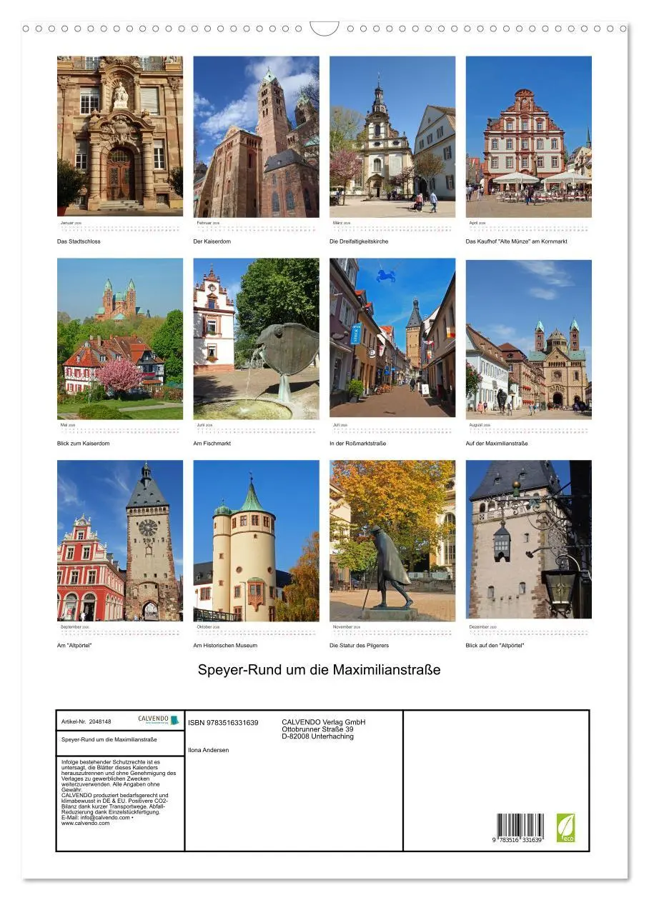 Bild: 9783516331639 | Speyer-Rund um die Maximilianstraße (Wandkalender 2026 DIN A2...