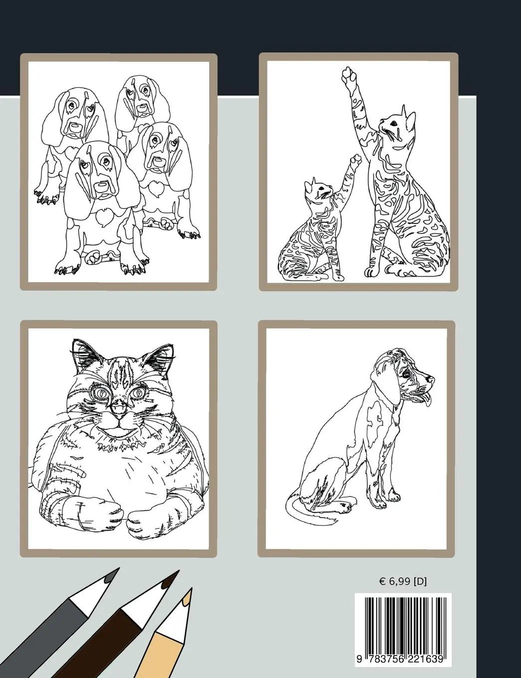 Rückseite: 9783756221639 | Klassik Art Malbuch für Erwachsene und Kinder ab 8 Jahren - Katzen...