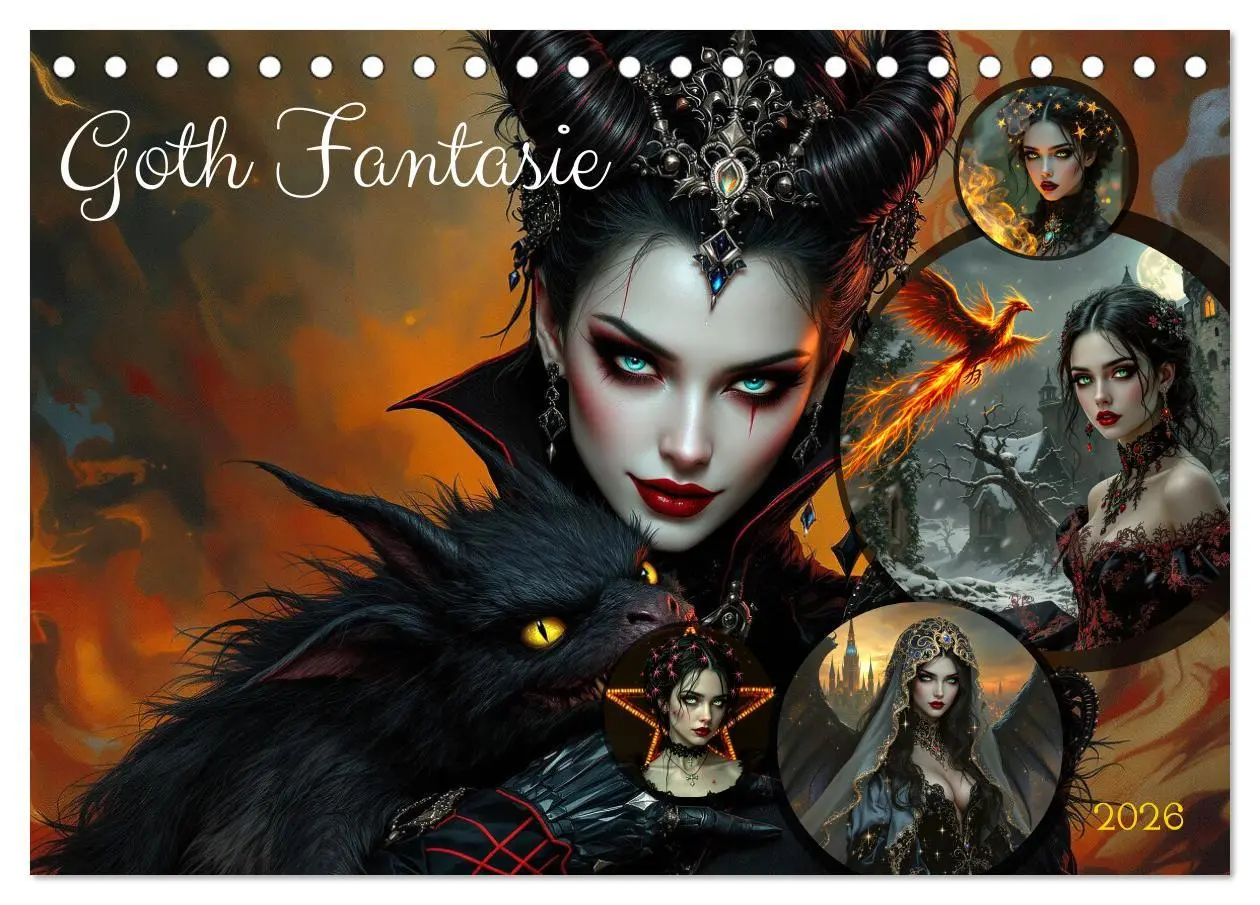Cover: 9783457301739 | Goth Fantasie (Tischkalender 2026 DIN A5 quer), CALVENDO...