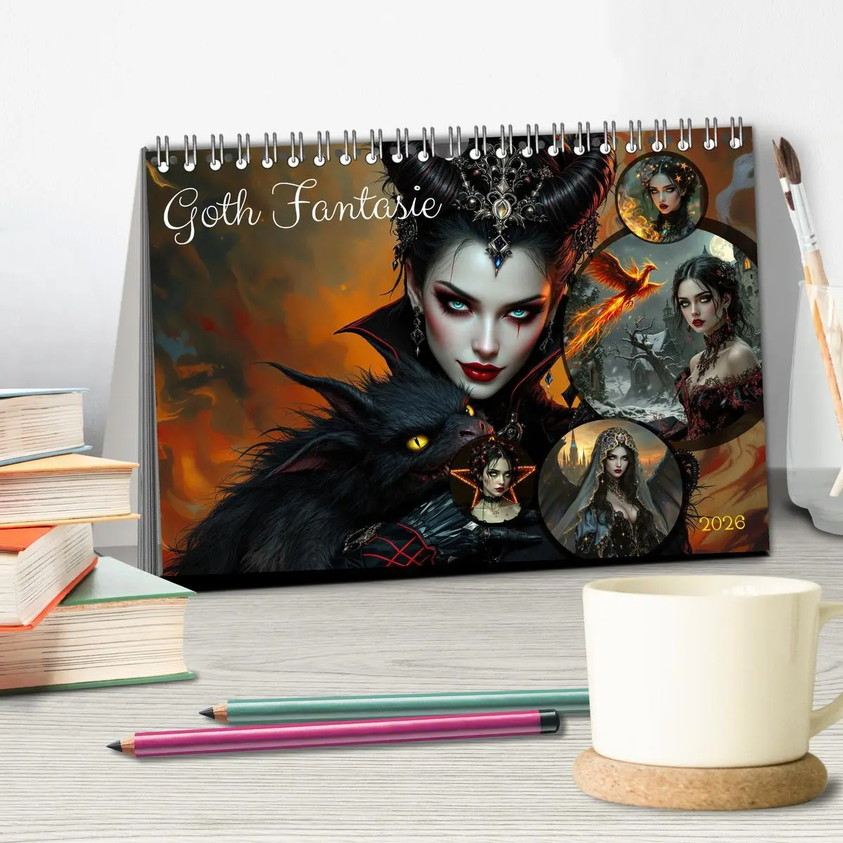 Bild: 9783457301739 | Goth Fantasie (Tischkalender 2026 DIN A5 quer), CALVENDO...